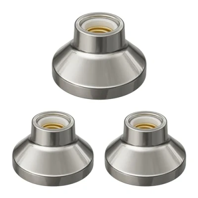 Imagen de ledscom.de 3 piezas portalámpara de techo ELEKTRA, porcelana, plata brillante, 1x E27 máx. 300W