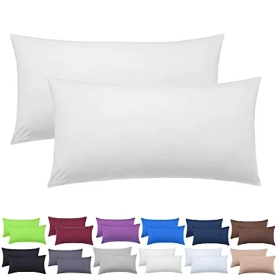 Imagen de NatureMark Pack de 2 Fundas Almohada para Dormir Lado el Cuello Muchos tamaños y Colores Oeko Tex (40 x 60 cm (Adecuado Cuello), Natural/Crema)