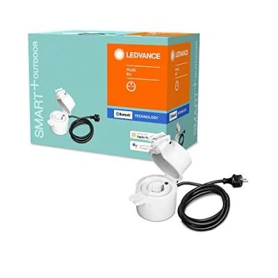 Imagen de LEDVANCE Enchufe exterior inteligente con tecnología Bluetooth, Control por voz disponible a través de Apple Homekit, Asistente Google, Amazon Alexa, IP44, paquete 1