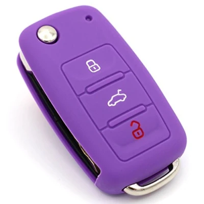 Imagen de Funda de Silicona para Llaves el Coche Cover 3 Botones Llave VA (Púrpura)