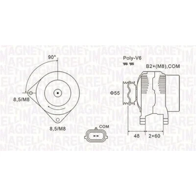 Imagen de MAGNETI MARELLI 063731974010 Alternador 14V 150A RENAULT: CLIO 2, MEGANE SCENIC 2