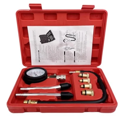 Imagen de TERRARIDE Comprobador de Compresión para Motores, Medidor Gasolina, Kit Herramienta, 0 20 Bar, 300 PSI con 4 Adaptador M10, M12, M14, M18 Motores Diésel Gasolina