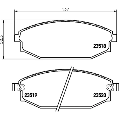 Imagen de HELLA 8DB 355 009 961 Juego de pastillas freno con avisador acústico desgaste HYUNDAI: Galloper 2, 1, MITSUBISHI: