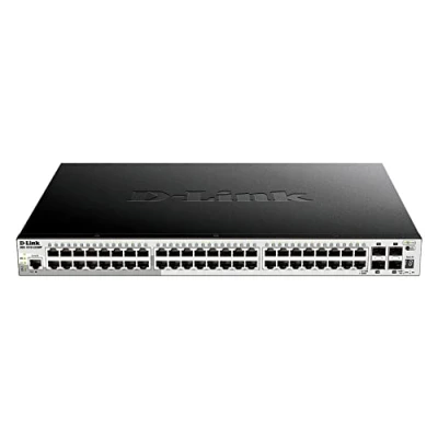 Imagen de D Link DGS 1510 52XMP/E Switch PoE de 48 Puertos Gigabit L2+ (Funcionalidades L3) y 4 10G SFP+, VLAN automática para Video vigilancia telefonía IP, hasta 370 W Cable la UE