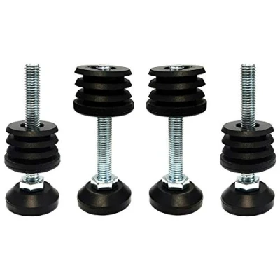 Imagen de cyclingcolors 4x Pies niveladores base circular muebles con contera tubo redondo, 28mm