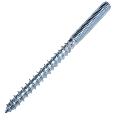 Imagen de AERZETIX C57247 Juego de 10 Tornillo doble rosca espárrago punta atornillar metal/madera con o sin taco Ø6x80mm acero galvanizado color plata