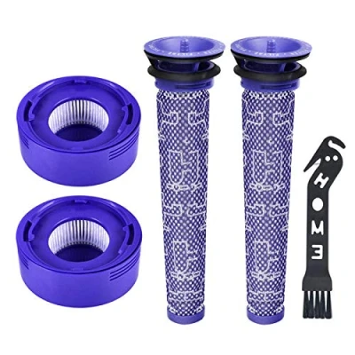 Imagen de Filtros de Repuesto Lavables para Dyson Aspiradora Inalámbrica V7 V8 Animal y Absolute, 2PCS Pre Motor Filtros, Post HEPA 1PC Herramienta Limpiar