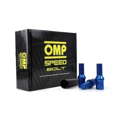 Imagen de OMP SPEED Set 20 Tornillos de Rueda con Metrica M12X1.25 Llave 17/19 Largo Roscado 27MM Color Azul y Material DIN 10.9