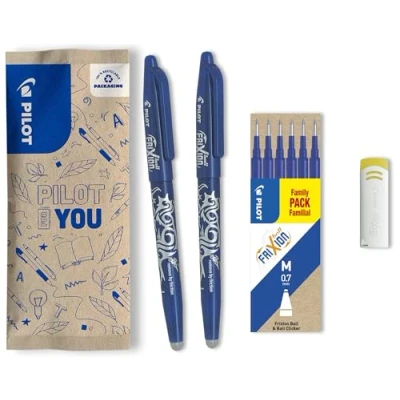 Imagen de Pilot Flowpack 2 uds FriXion Ball Set de 6 recargas y 1 goma Bolígrafo borrable Azul Punta Media