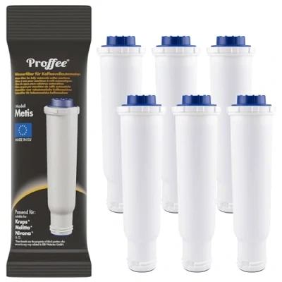 Imagen de Proffee Metis 6 x filtros de agua compatible con Krups F088 Aqua Filter System Cartucho filtro Melitta Pro Nivona NIRF700 NIRF 700 para cafeteras automáticas y máquinas café…