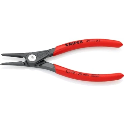 Imagen de Knipex Alicate de precisión para arandelas exteriores ejes gris atramentado, recubiertos plástico antideslizante 140 mm 49 11 A1