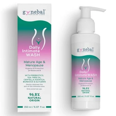 Imagen de GYNEBAL Jabon Intimo Mujer Menopausia PH 8 PURIFICANTE con Arbol de Te + Prebiotico Gel Higiene Intima que previene la Sequedad Vaginal 300 ml