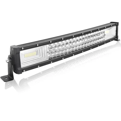 Imagen de AUXTINGS 22 Pulgadas 270W Curvo Triple Fila 7D LED Barra de luz Trabajo Spot Flood Combo Beam CC 12V 24V 6000K vehículos Todoterreno 4x4 Atvs Utvs