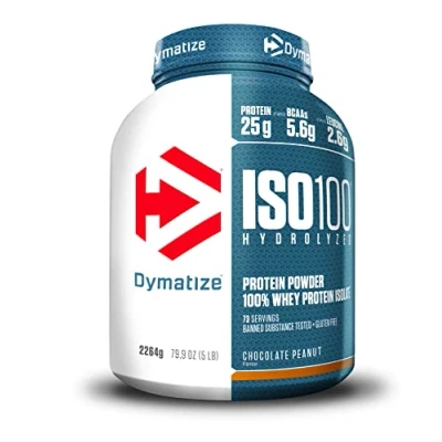 Imagen de Dymatize ISO 100 Hydrolyzed Chocolate Peanut 2264g Hidrolizado de Proteína Suero Whey + Aislado en Polvo