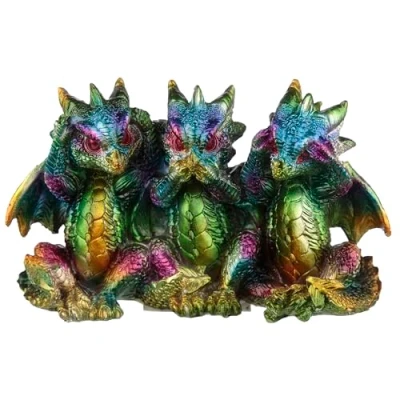 Imagen de Puckator Figura de Colores metálicos dragón Iridiscente Tres Sens