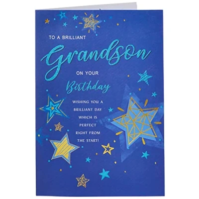 Imagen de Piccadilly Greetings Regal Publishing Tarjeta de cumpleaños moderna para nieto, 22,8 x 15,2 cm