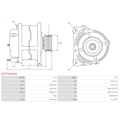 Imagen de Alternador AS PL A3777(VALEO)