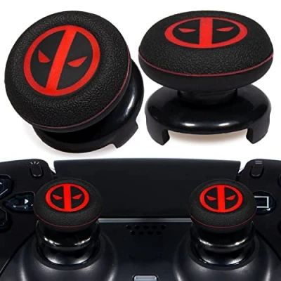 Imagen de Playrealm FPS Extensor de Palanca Pulgar e impresión Goma Silicona, 2 Juegos para Controlador PS5 Dualsenese y PS4 (Inmortal)