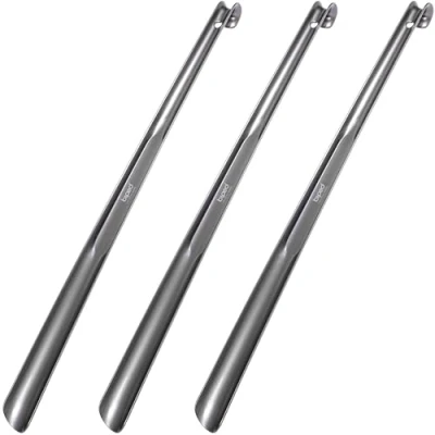 Imagen de biped Juego de 3 calzadores calzador plástico extralargo 65 cm con gancho z1557(antracita metalizado)