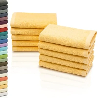 Imagen de ZOLLNER 10 Toallas para la Cara, 30x30 cm algodón, Amarillo