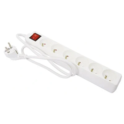 Imagen de Gefotech 8219 Regleta con 6 enchufes e interruptor (16 A, cable de 1 m)