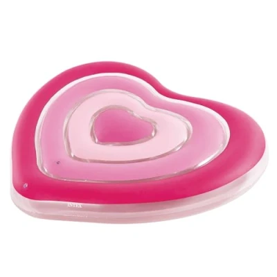 Imagen de Intex Colchoneta Hinchable Gigante, 135x25x155 cm, Diseño corazón, con 2 cámaras de Aire, Incluye Parche reparación, Colchonetas Piscina, Hinchables Playa, Juguete Agua, Flotador (58727)