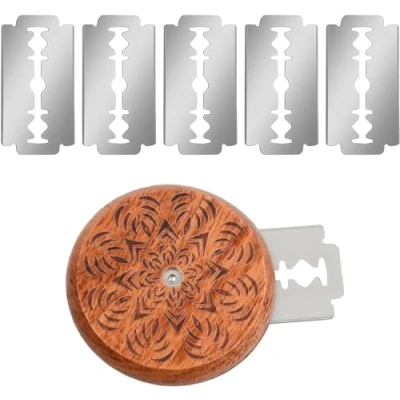 Imagen de Kiuiom Cuchillo De Panadero,Herramienta Corte Pan Mango,Cuchillos Para Cortar,Herramienta Pan,Cuchillo Raspar Con 5 Cuchillas DiseñOs Masa