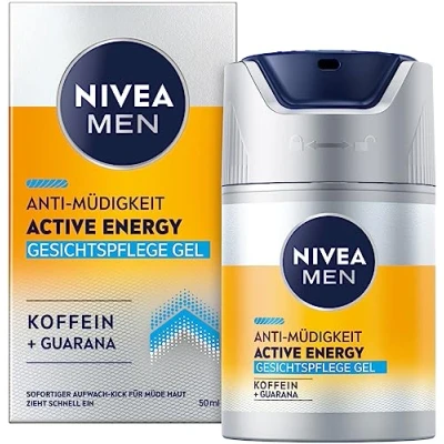 Imagen de NIVEA MEN Gel de cuidado facial Active Energy (50 ml), crema revitalizante para hombres, hidratante absorción rápida contra signos fatiga