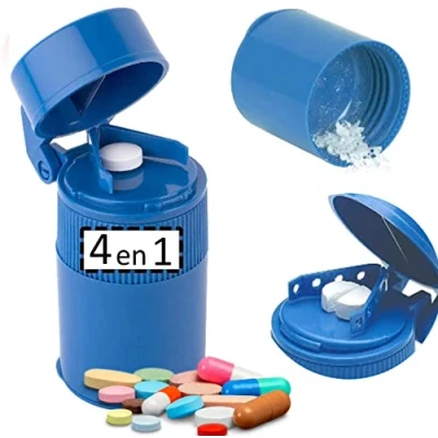 Imagen de OrtoPrime Triturador DE PASTILLAS 4 en 1 Cortador KIT COMPLETO Machacador Corta y PARTIDOR