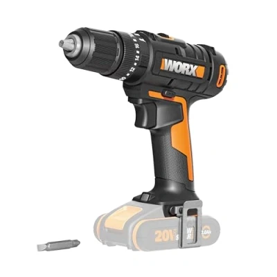 Imagen de Taladro percutor 20V Worx PowerShare WX370.9 No incluye baterías ni cargador Ligero y compacto Portabrocas 13mm 2 velocidades mecánicas, reversible