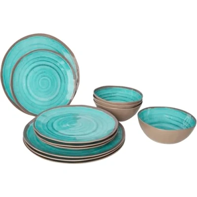 Imagen de Bo Camp Halo Vajilla, Unisex, Agua/Terracota, Talla única