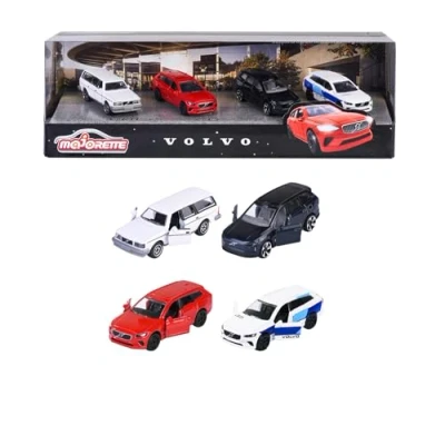 Imagen de Majorette 212057615SD1 Cars Volvo Pack 4 Caja de Regalo Metal con Rueda Libre, 7,5 cm, a Partir 3 años