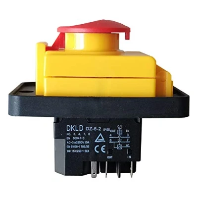 Imagen de Interruptor electromagnético DKLD DZ 6 2 Interruptores pulsadores de parada emergencia para equipos máquinas herramienta industriales AC 3 AC250V 15A 5E4 IP55