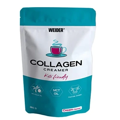 Imagen de Weider Collagen Creamer, Complemento Alimenticio Formulado con Colágeno Hidrolizado y MCT, Perfecto para Desayuno el Café, Sin Aceite de Palma, Apto Dietas Keto Bolsa 360 g