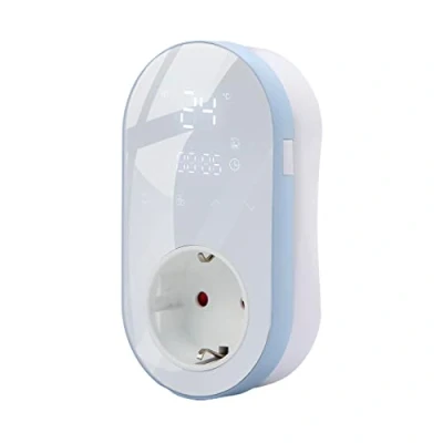 Imagen de termostato calefaccion WiFi,Calefacción Refrigeración Digital programable Enchufe para casa Controlador de Temperatura (Azul)