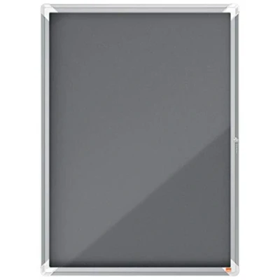 Imagen de Nobo Vitrina de Fieltro para Interiores con Cerradura 9 Hojas A4, Premium Plus, Gris, 1915330