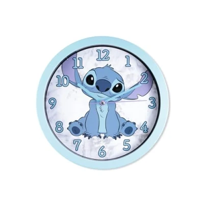 Imagen de Accutime Disney Lilo &amp; Stitch LAS3015 Reloj de pared para niños, fácil leer, funciona con pilas, el hogar, dormitorio, escuela, sala estar, color azul