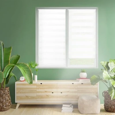 Imagen de Blindecor Indus Sin HERRAMIENTAS Estor Enrollable Taladrar de Doble Capa Color Blanco 55 x 220 cm (ancho largo) Tamaño la Tela 52 215