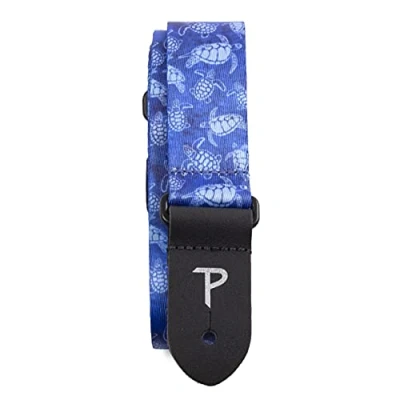 Imagen de Perri&#039;s Leathers Ltd. Correa Para Ukelele Poliéster Tortugas Azul Ajustable guitarras acústicas/bajas/eléctricas Fabricada en Canadá (UKLPCP 7093)