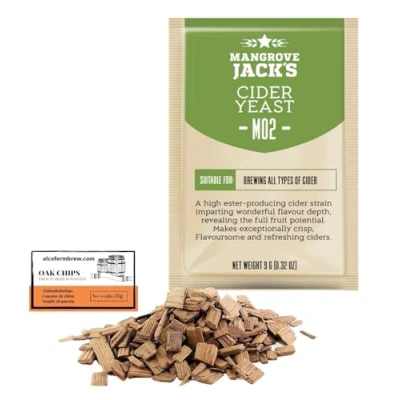 Imagen de M02 Levadura para Sidra + Virutas de Roble Francés 20g Mangrove Jack&#039;s Vino Tinto Blanco