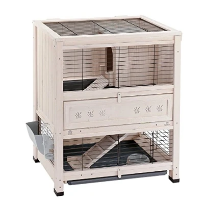 Imagen de Ferplast Conejera de Interior Cottage Mini, Conejillos Indias, Jaula para Conejos, Madera Resistente, Estructura Dos Pisos, Accesorios incluidos, 78,5 x 59,5 h 94 cm