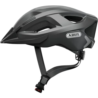 Imagen de ABUS casco urbano Aduro 2.0 de bicicleta polivalente con luz en diseño deportivo para el tráfico hombres y mujeres titanio (grisáceo), talla M