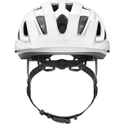Imagen de ABUS casco urbano Urban I 3.0 ACE de bicicleta deportivo con luz LED trasera, visera prolongada y cierre magnético para hombre mujer blanco, talla L