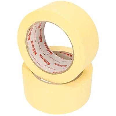 Imagen de KOTARBAU® 2 x Cintas de pintor 48 mm 50 m, autoadhesiva para pintar, Cinta carrocero enmascarar, Amarilla, removible pintores, trabajos pintura
