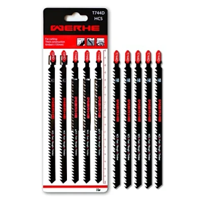 Imagen de 10 x profesional Hoja de sierra calar T 180 mm vástago T744D extra largo madera Vaivén