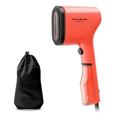 Imagen de Plancha de vapor vertical Rowenta Pure Pop DR2022D1, 1300W,Salida 20g/min, 70ml, Calentamiento 15s, Elimina pelusas, arrugas y purifica, Coral