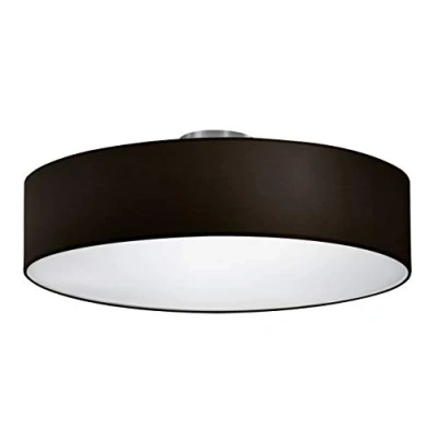 Imagen de Trio Lighting 603900302 Lámpara de Techo Stoffschirm Schwarz, Negro, 50 cm