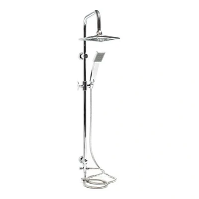 Imagen de WilTec Grifo Ducha Columna Sistema Lluvia Mano incluida Cascada Chorro SPA Panel Set Baño