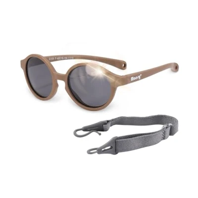 Imagen de Maesy Gafas de sol Noah Baby 0 2 años Flexibles Correa elástica ajustable Protección polarizada UV400 Niños y niñas Ovaladas (marrón)