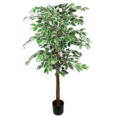 Imagen de Leaf Árbol Artificial/Planta ficus abigarrado de 150 cm